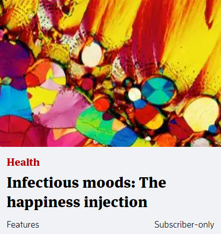 Screenshot of news article: Infectious moods: The happiness injection