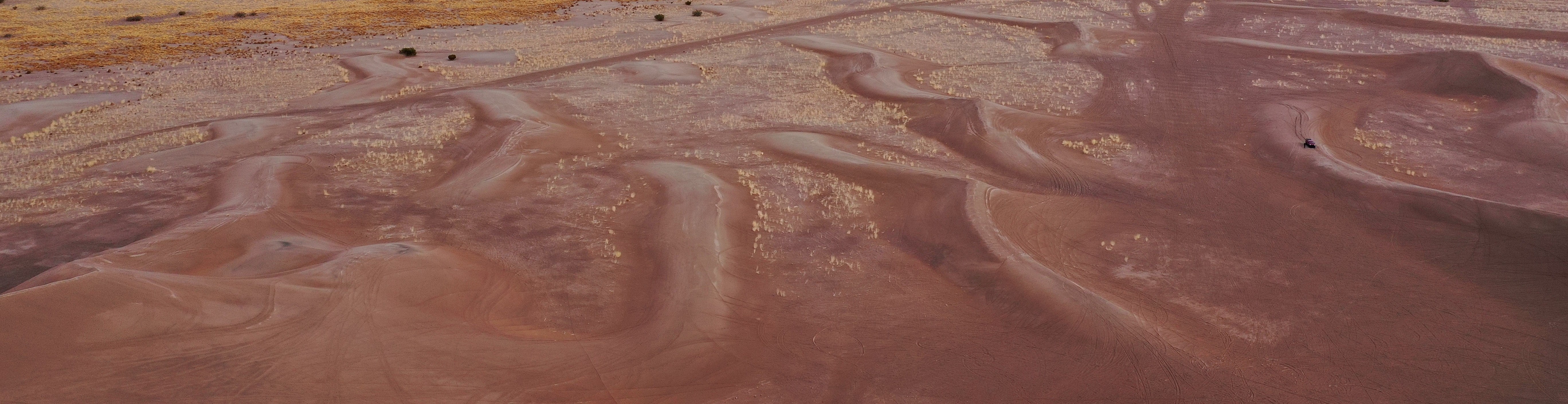 panoramic view of desert at dusk